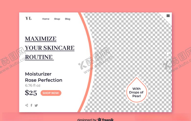 编号：99632309141758126399【酷图网】源文件下载-创意护肤品网站登陆界面