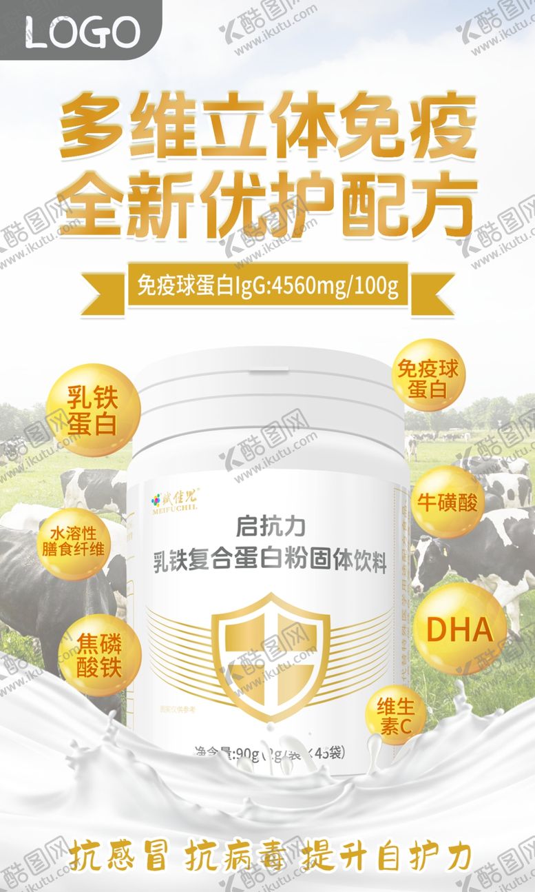 编号：60302604010848516903【酷图网】源文件下载-乳铁蛋白海报