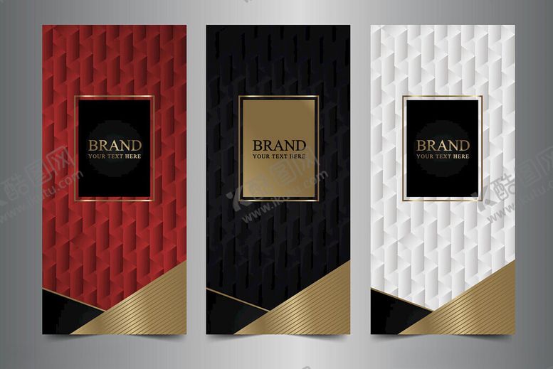 编号：77873210300604301671【酷图网】源文件下载-三色奢华包装设计展示