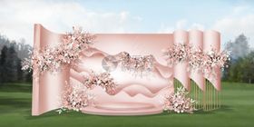 粉色婚礼主舞台背景