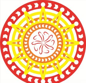 矢量彩色圆镂空几何图形