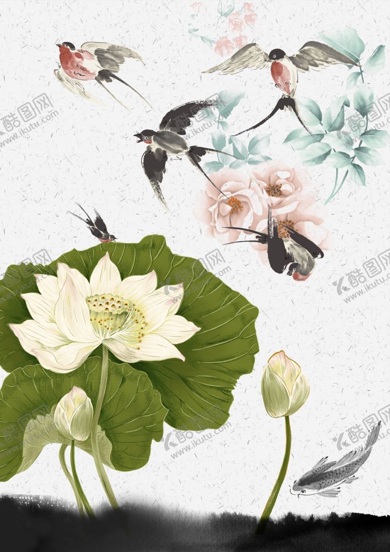 编号：56011606241607595133【酷图网】源文件下载-水墨荷花
