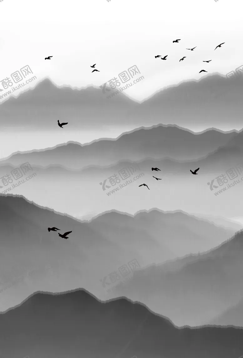 编号：52760410011933367520【酷图网】源文件下载-新中式意境山水装饰画