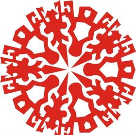 六角剪花窗花纸图案背景元素