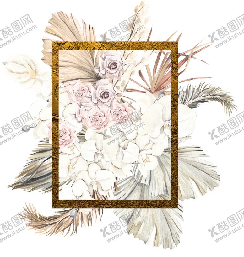编号：17569109250336299878【酷图网】源文件下载-北欧小清新水彩植物图案