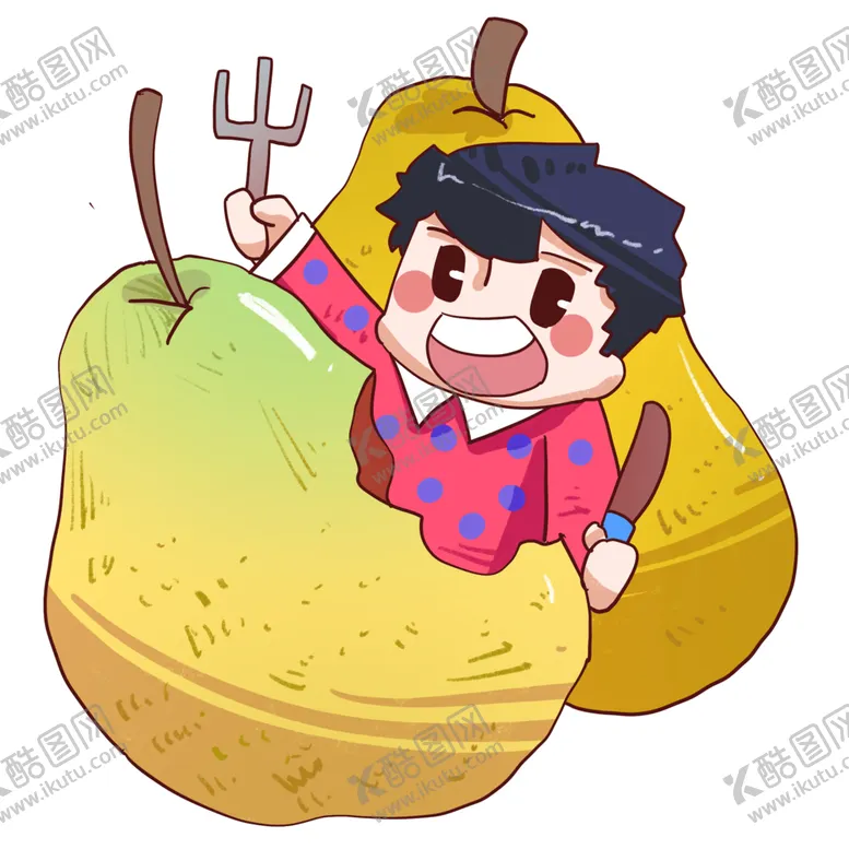 编号：30285002070409332023【酷图网】源文件下载-惊蛰人物和梨手绘插画