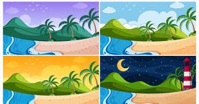海滩插画