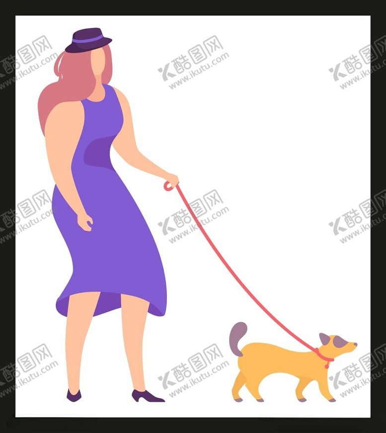 编号：55835701302031296282【酷图网】源文件下载-遛狗女孩