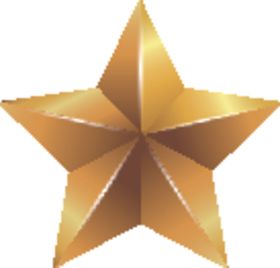 金色五角星奖杯