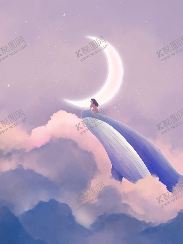 编号：33006402021917452092【酷图网】源文件下载-梦幻鲸鱼插画