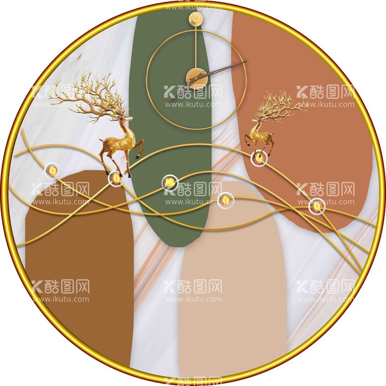 编号：15241611200513112977【酷图网】源文件下载-北欧圆形装饰画