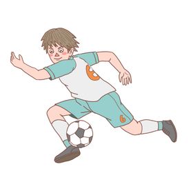 足球人物少年手绘