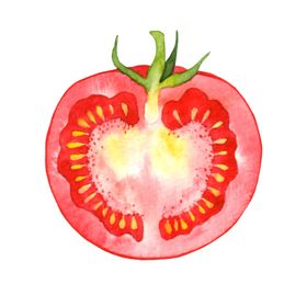 水彩创意插画水果蔬菜