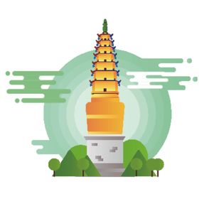 创意城市地标建筑物插画