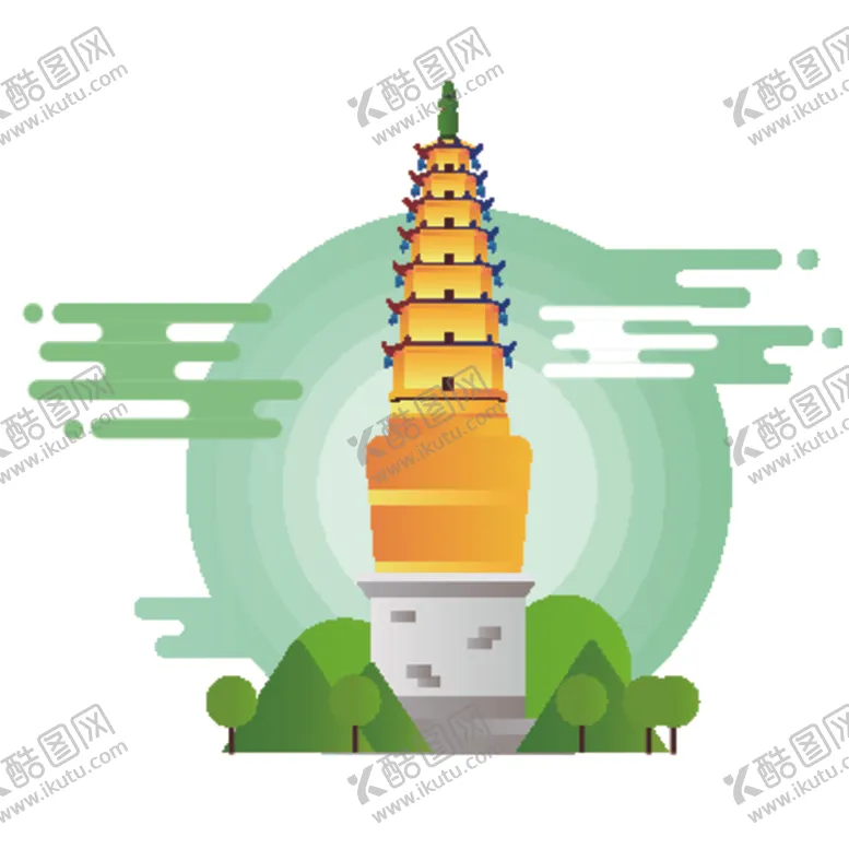 编号：30778006160853364834【酷图网】源文件下载-创意城市地标建筑物插画