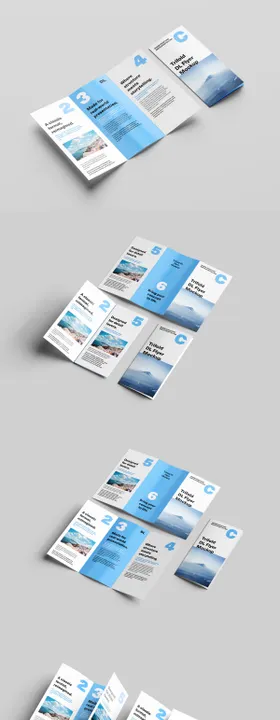 A4三折页展示样机模型