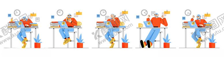 编号：69353011171659137508【酷图网】源文件下载-多彩卡通人物插画集合