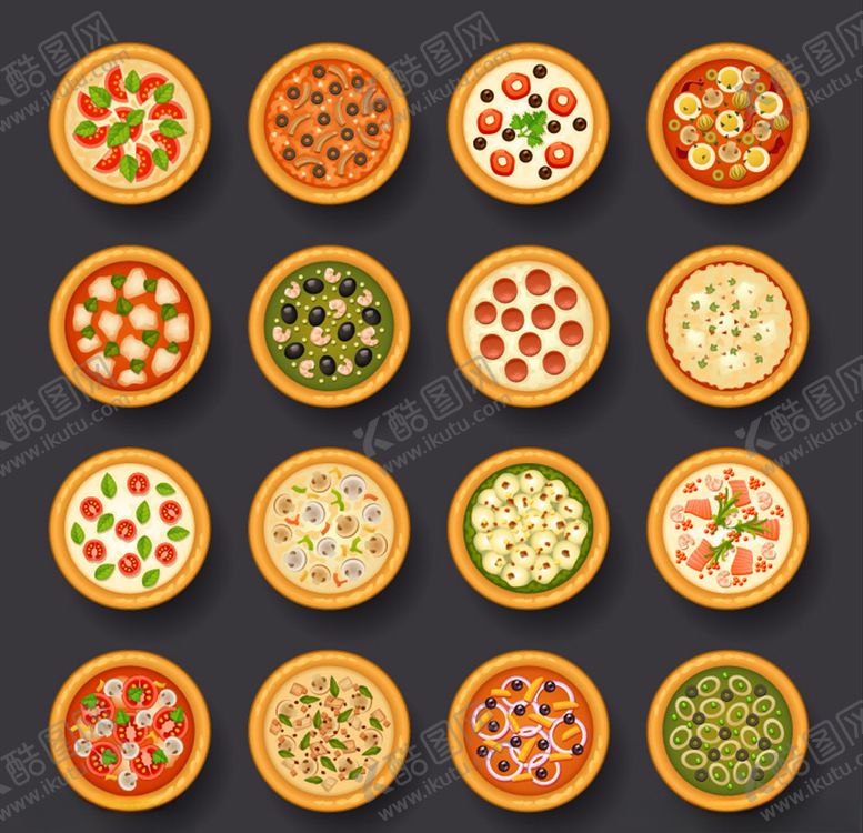 编号：53067709150506227058【酷图网】源文件下载-手绘矢量披萨