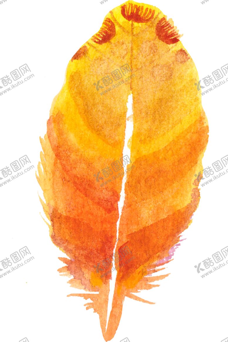 编号：23209912251136307710【酷图网】源文件下载-梦幻渐变色水彩手绘羽毛透明素材