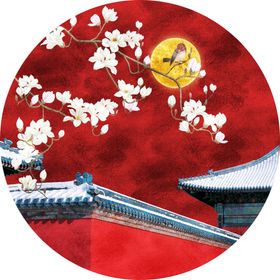 故宫红墙工笔花鸟中式地毯