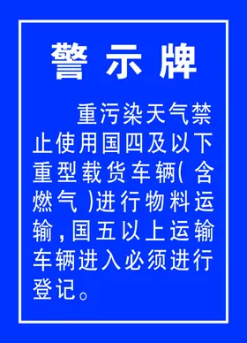 重污染天气警示牌