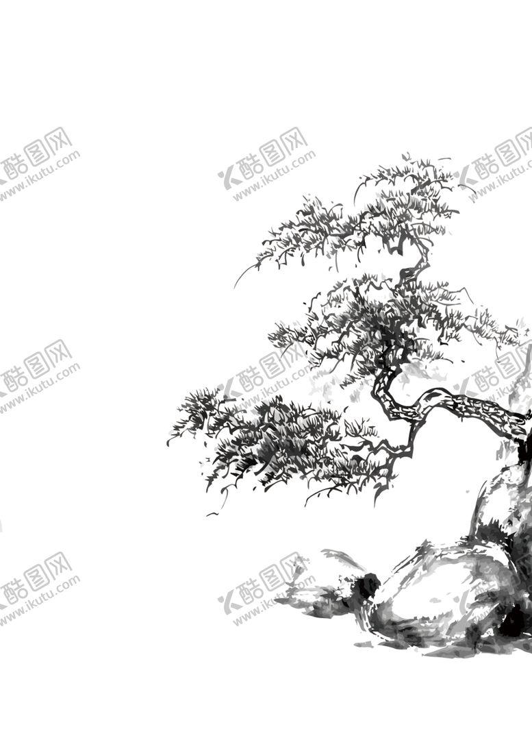编号：12594107051711142865【酷图网】源文件下载-水墨中国风迎客松