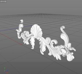 C4D模型欧式雕花