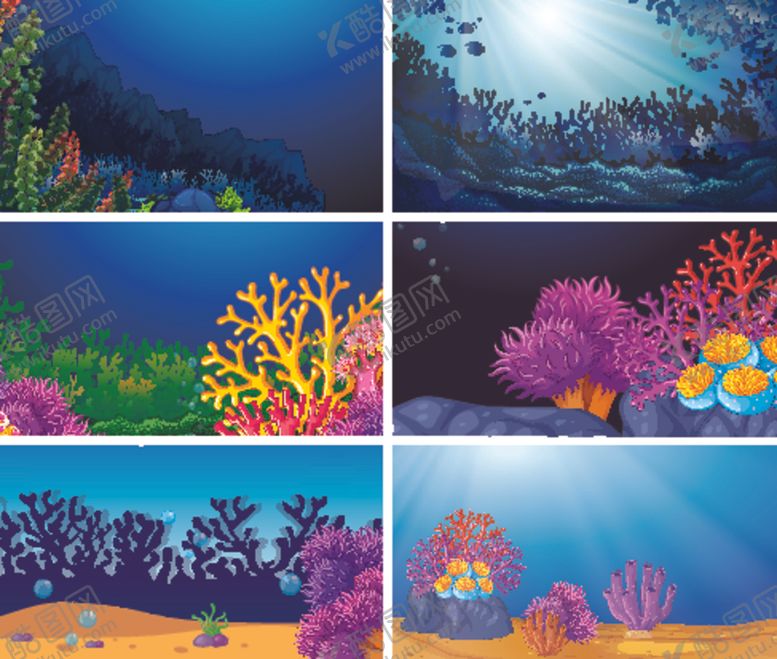 编号：40924811021140392864【酷图网】源文件下载-梦幻海底珊瑚美景