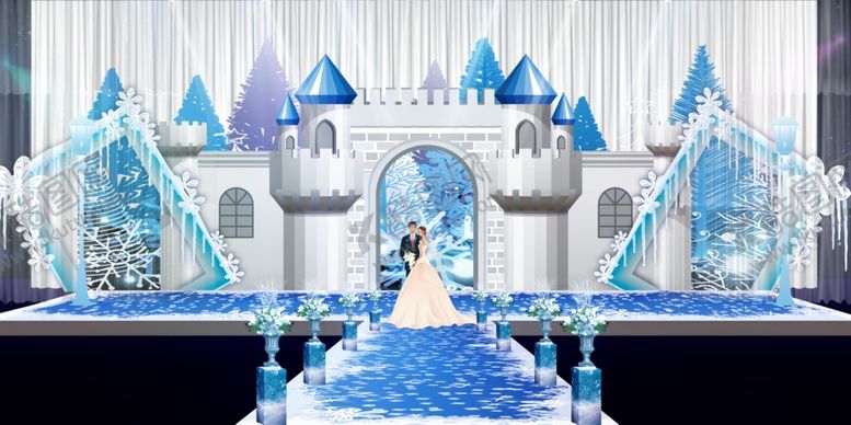 编号：34363810300112052613【酷图网】源文件下载-蓝色系婚礼设计背景