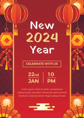 新年海报人物拜系列农历初一