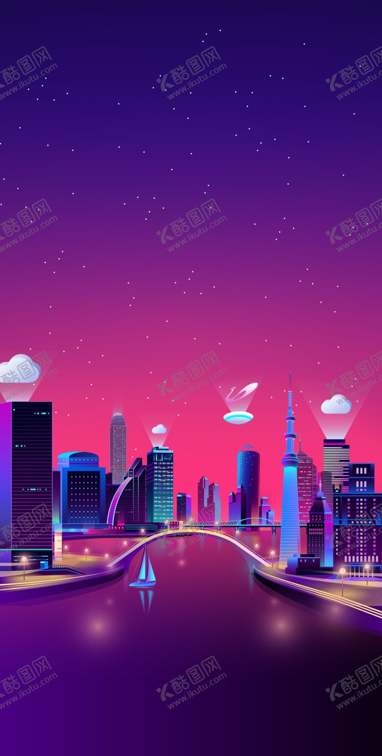 编号：46089310081900592446【酷图网】源文件下载-城市夜景背景