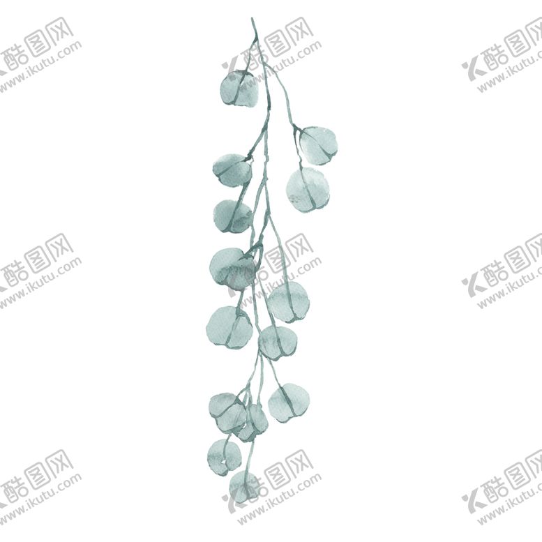 编号：44524109161257564020【酷图网】源文件下载-小清新水彩植物树枝