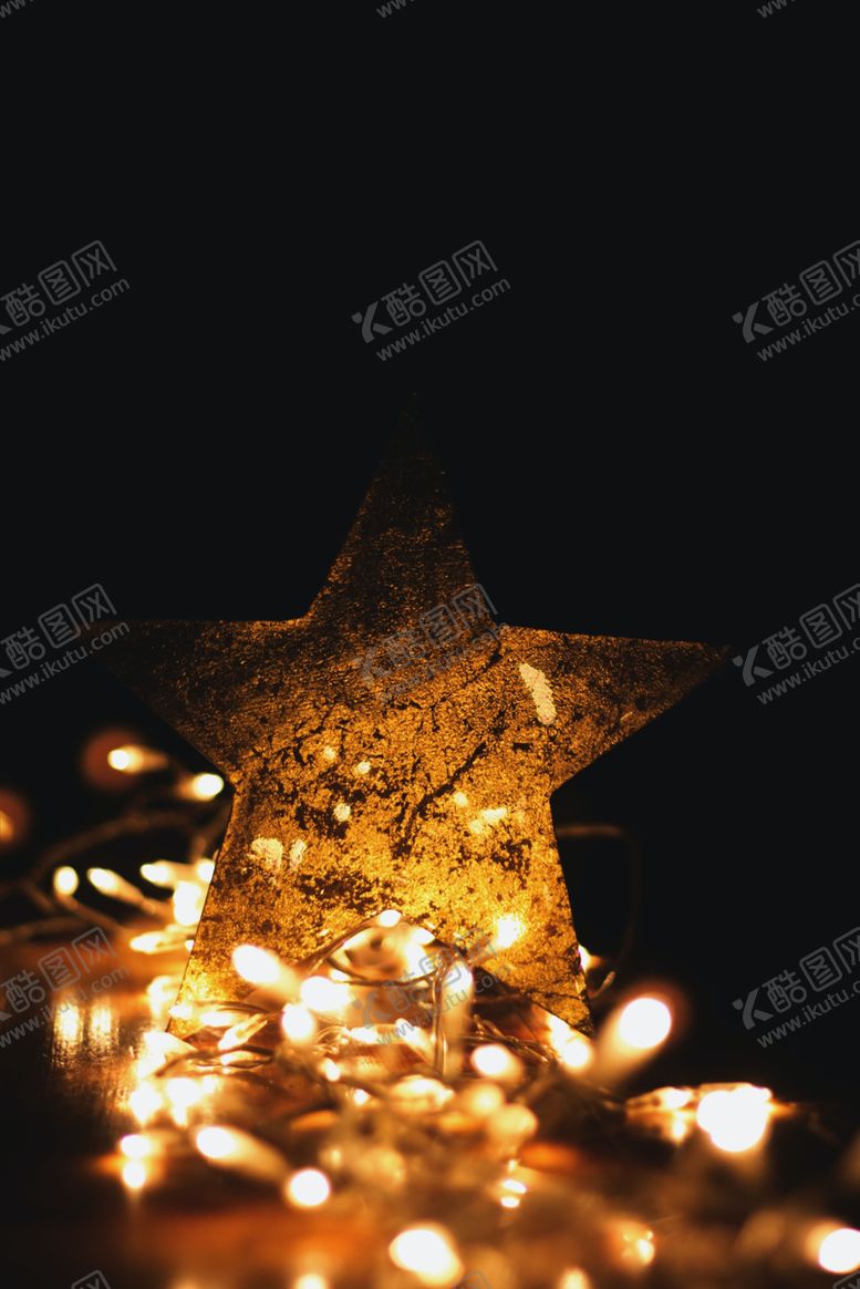 金色小灯星星创意光素材黄