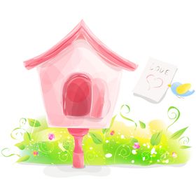 绿色植物树叶室内背景墙壁画玫瑰