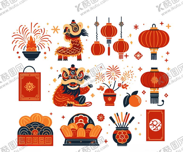 编号：28885104042055531520【酷图网】源文件下载-马年春节素材