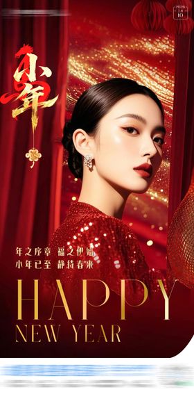 医美马年小年新年节气海报