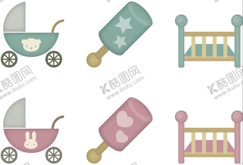 编号：86915010102022267104【酷图网】源文件下载-婴儿床婴儿推车图标
