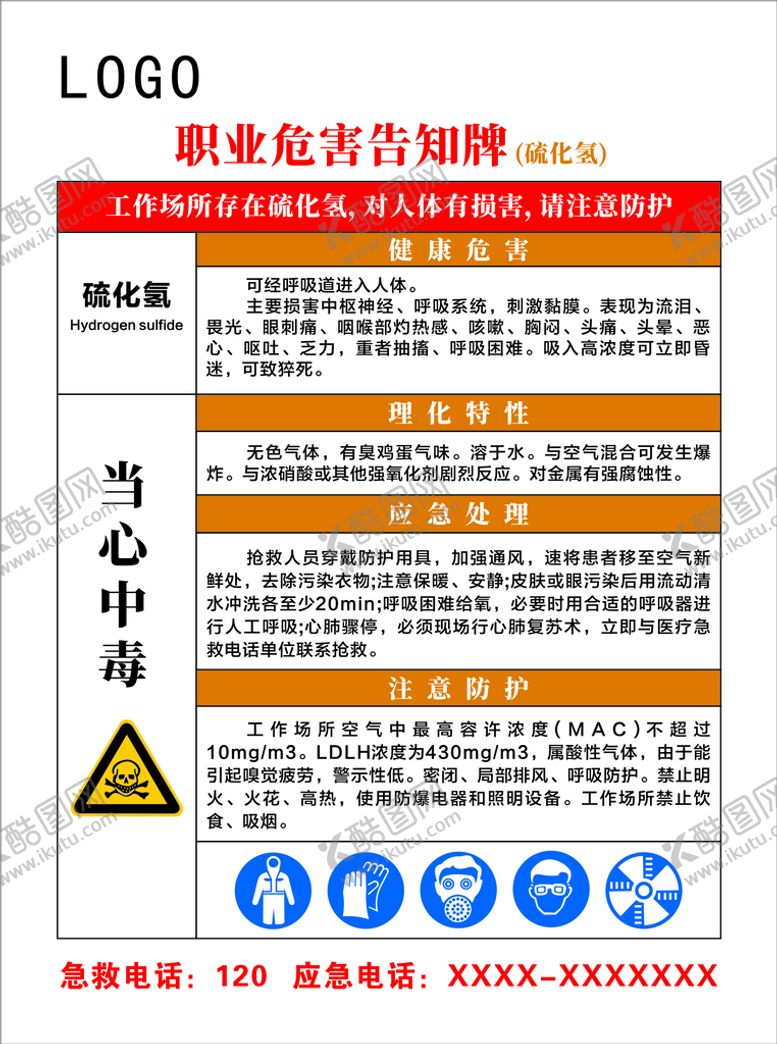编号：84590210230104195641【酷图网】源文件下载-职业危害告知牌