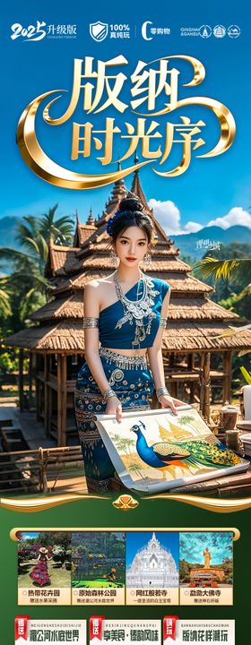 西双版纳云南旅游海报 