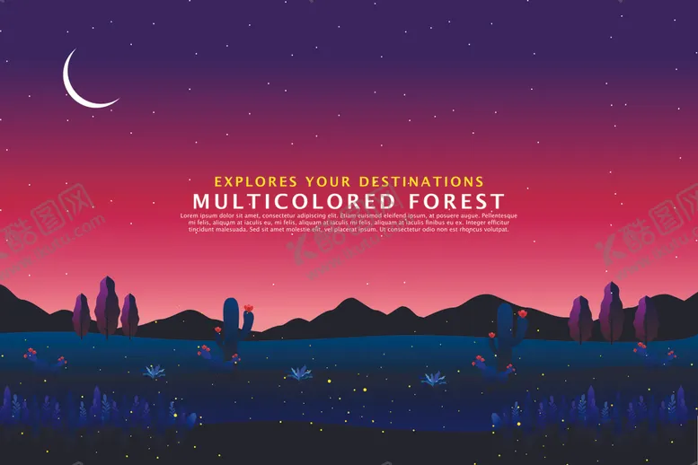 编号：93514010220220267102【酷图网】源文件下载-自然风光插画