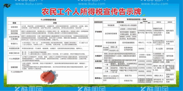 编号：17081212040725026311【酷图网】源文件下载-农民工个人所得税宣传