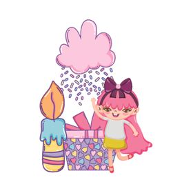 卡通生日女孩