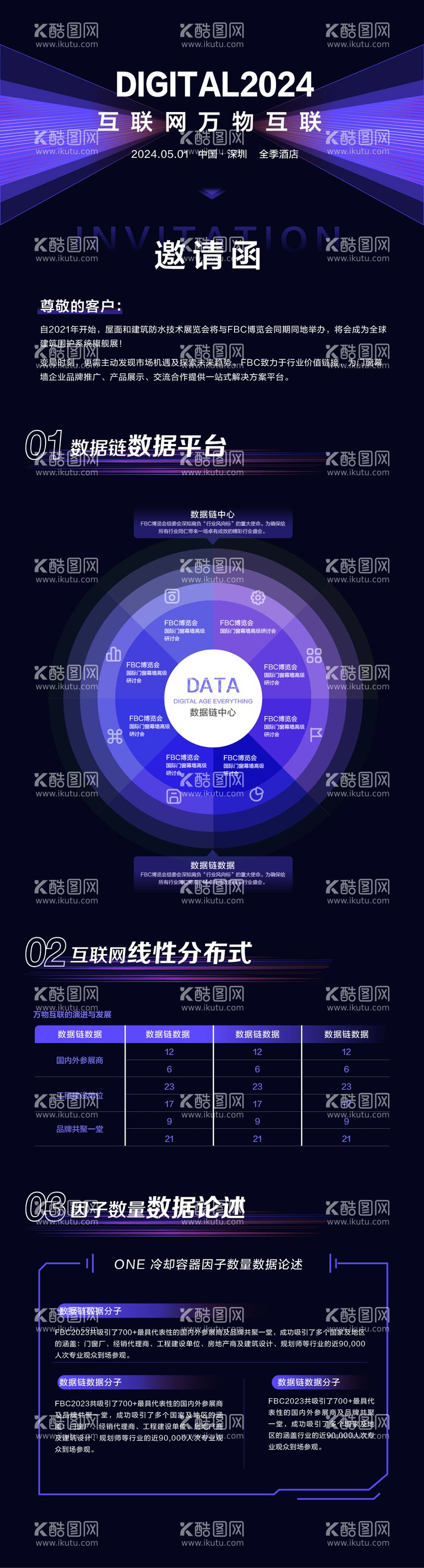 编号：69765311251847536602【酷图网】源文件下载-互联网科技数据邀请函长图海报