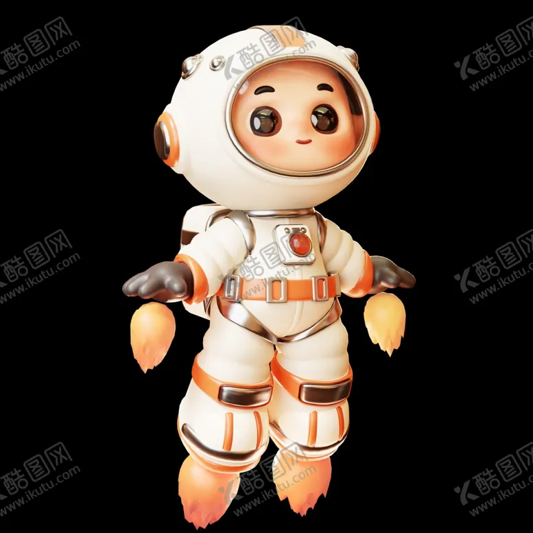 编号：14294201190448083273【酷图网】源文件下载-3D卡通宇航员