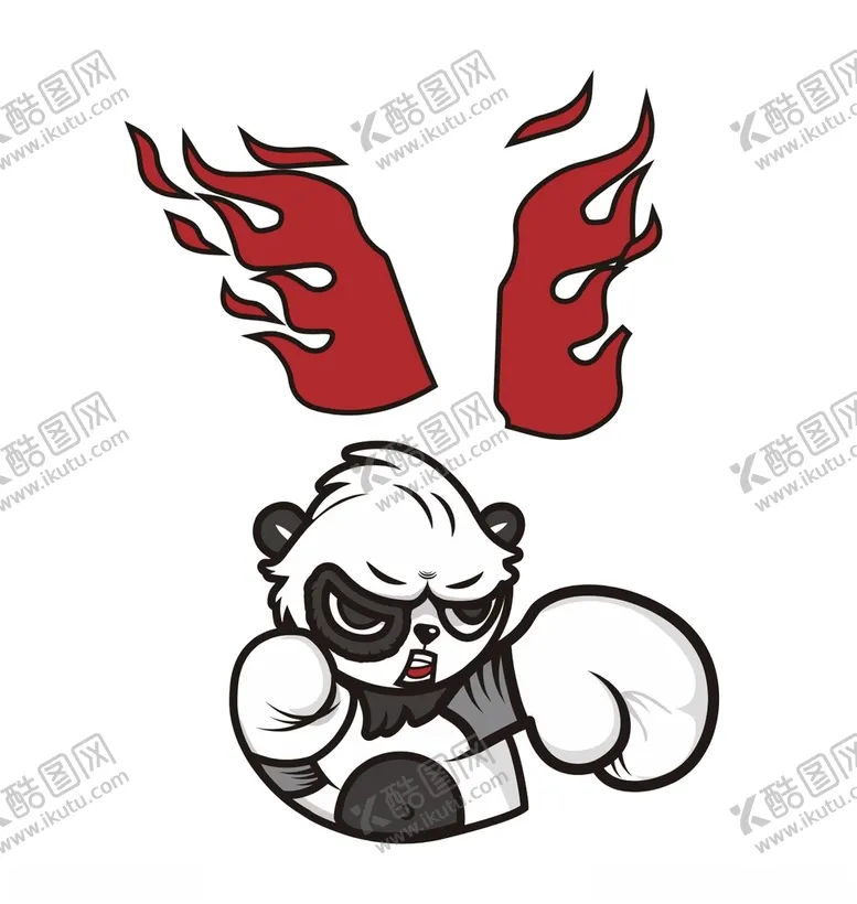 编号：57594506251230127351【酷图网】源文件下载-火焰熊猫素材拳击