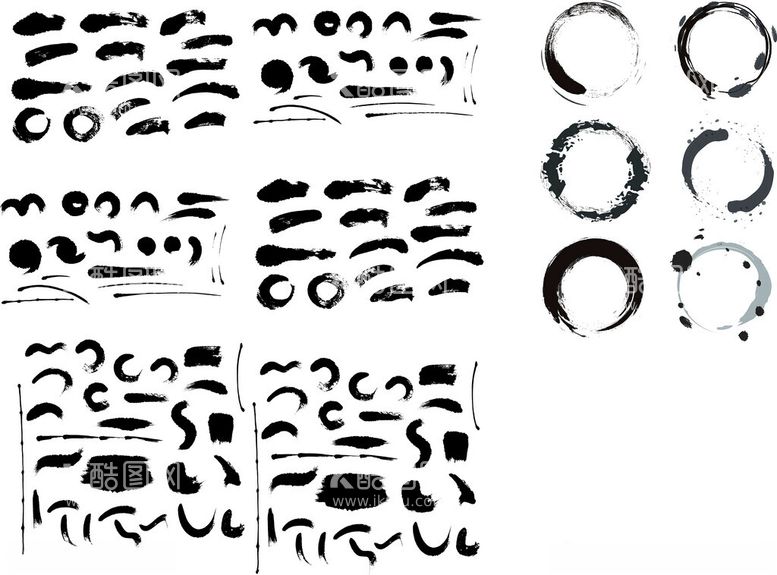 编号：39920312160346144634【酷图网】源文件下载-墨迹元素矢量笔刷
