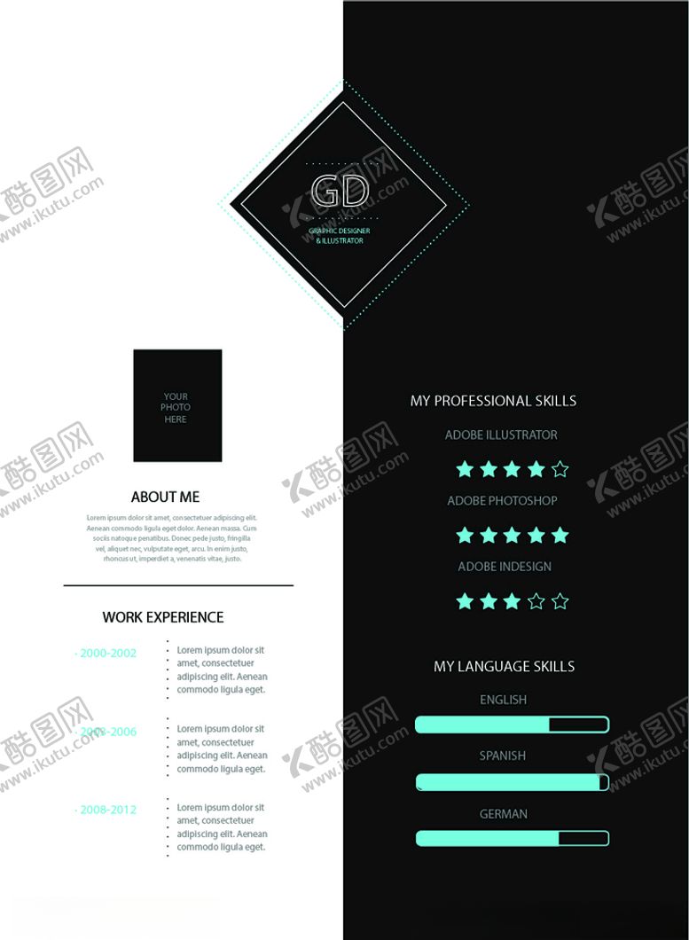 编号：15023109191547597655【酷图网】源文件下载-简历