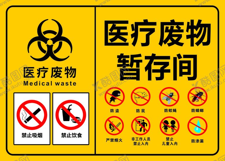 编号：10170601290649085102【酷图网】源文件下载-医疗废物暂存间牌