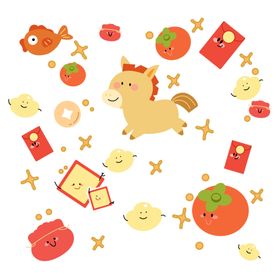 可爱小马与新年元素