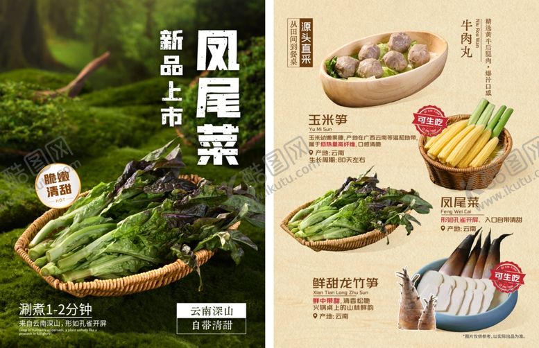 编号：89870610051439076179【酷图网】源文件下载-美味风尾菜多样烹饪展示